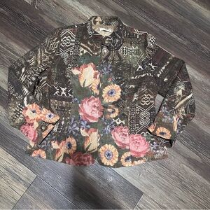 Coldwater Creek women's 16 floral tapestry lined jacket lightweight